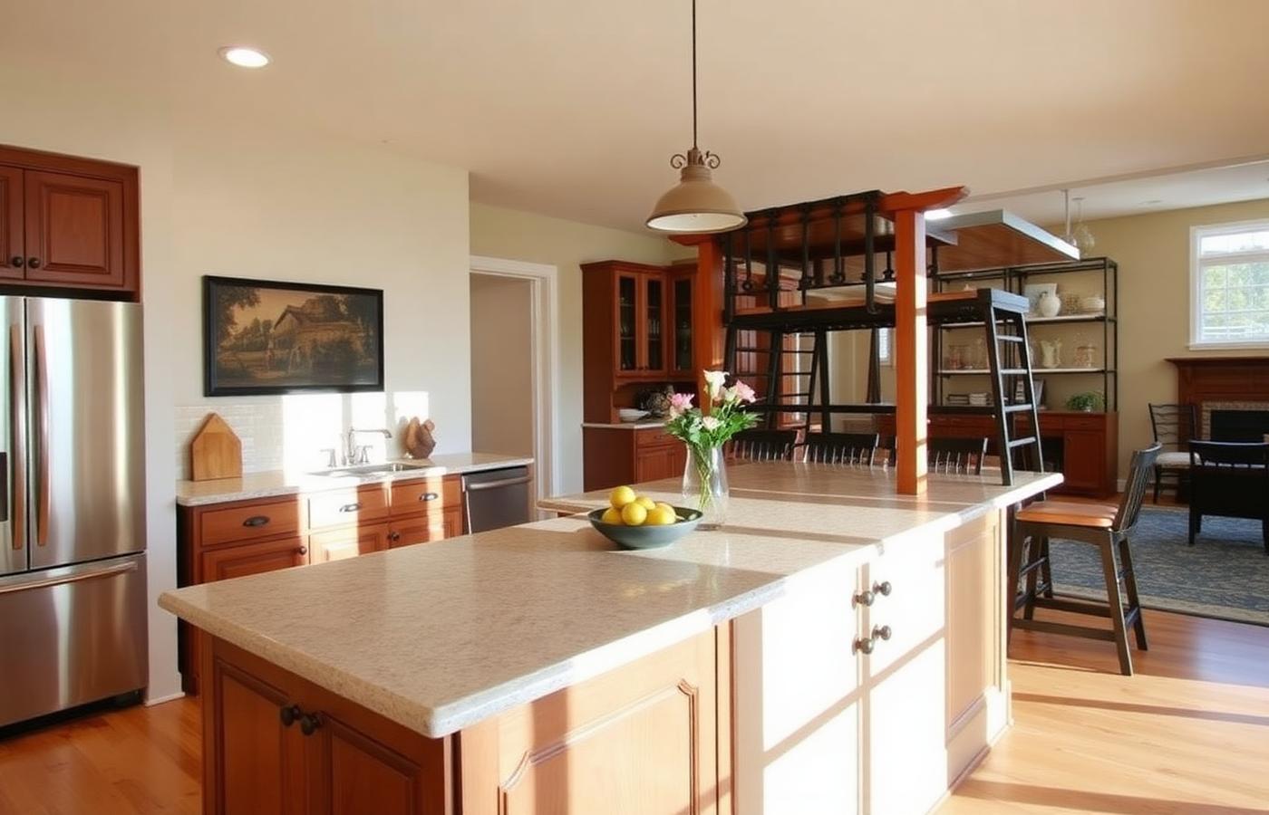 Two-level kitchen island